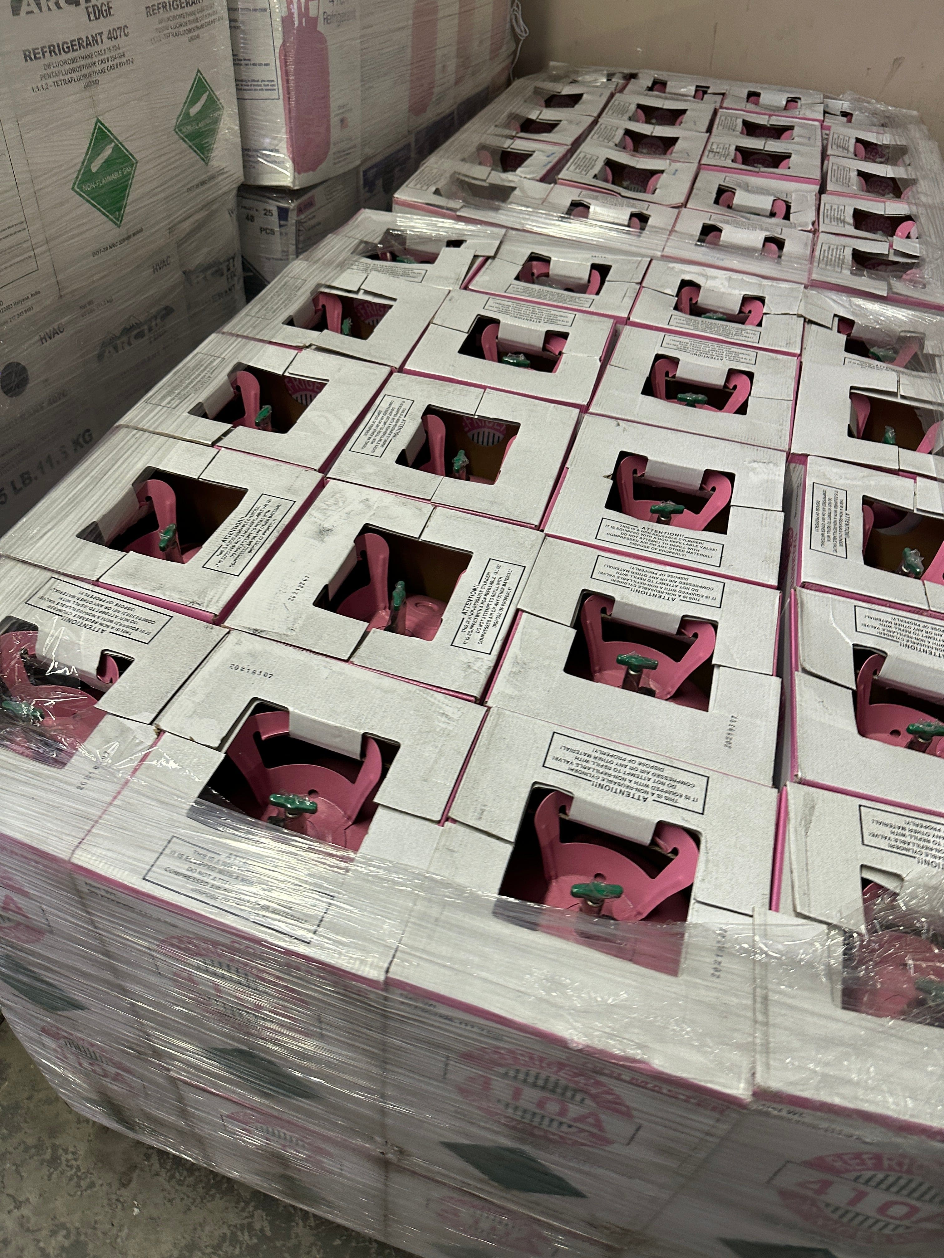 1 Pallet of R410A Refrigerant 40 Jugs x 25lb Cylinders